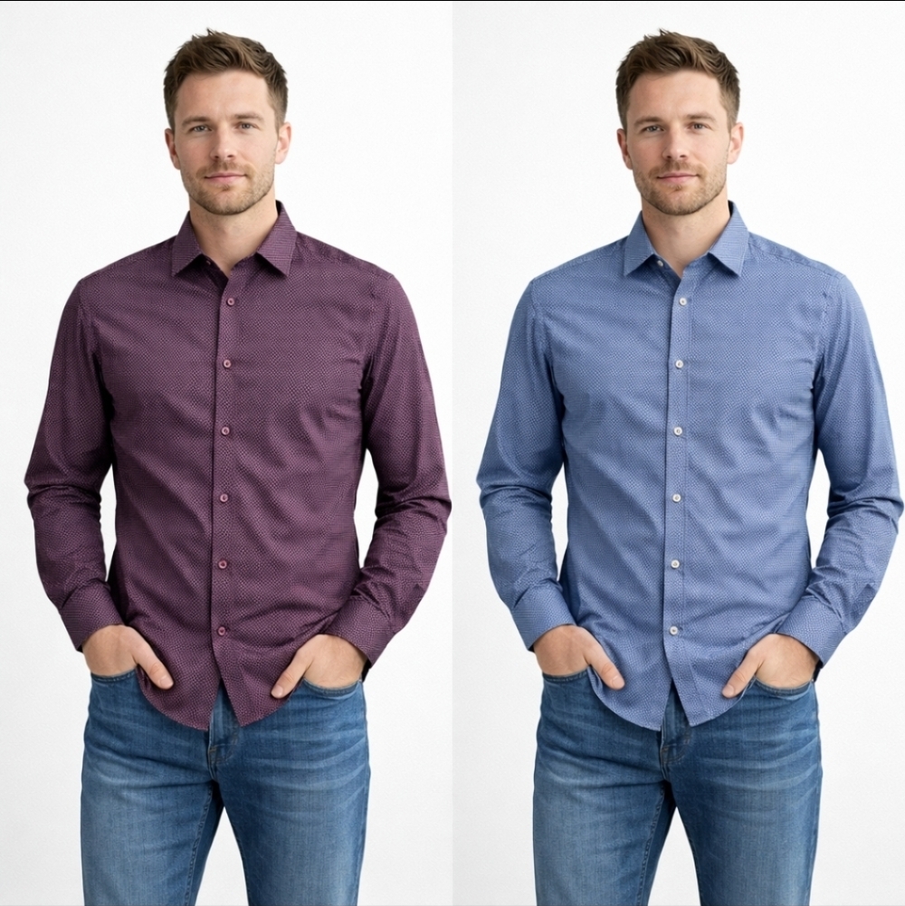 SAND Copenhagen Button-Down Shirts Size 45 Modern Slim Fit EU Luxury Lot Of 2